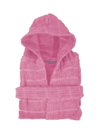 Egyptian Cotton Hooded Bath Robe For 16 Years Pink 94cm 