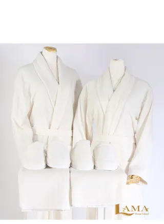 Set Bath Robe Beige Double 