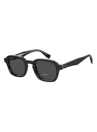 Men's UV Protection Rectangular Sunglasses - Th 2032/S Black Millimeter - Lens Size: 49 Mm 