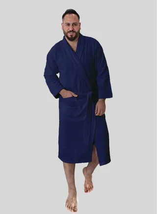 Bath robe 100% soft cotton with a pocket and a distinctive waistband in a multi-size elegant design 