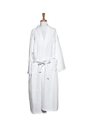 Cotton Bathrobe White L 
