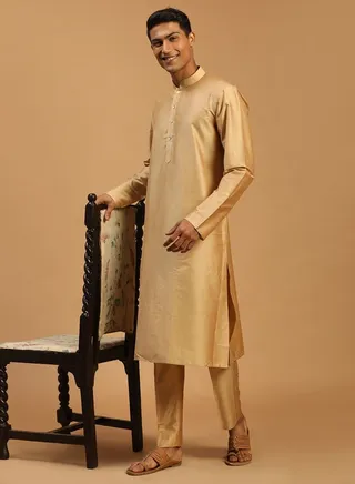 Men's Black Viscose Kurta, Pyjama & Dupatta Set 