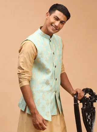 Men's Green - Nehru Jacket 