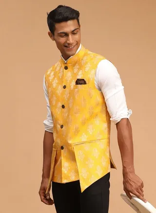 Men's Yellow - Nehru Jacket 