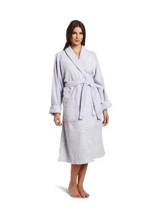 Cotton Bath Robe With Pocket Light Blue XL 