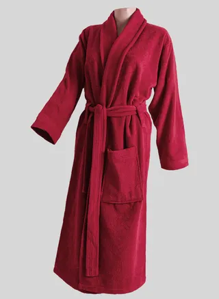 Bath robe 100% soft cotton with a pocket and a distinctive waistband in a multi-size elegant design 