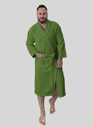 Bath robe 100% soft cotton with a pocket and a distinctive waistband in a multi-size elegant design 