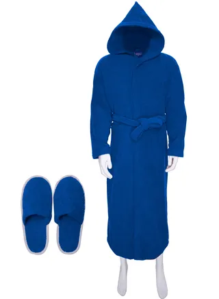Egyptian Cotton Bathrobe with Elbow and Slipper 