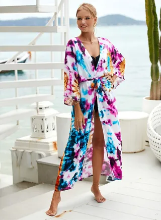 Beach Printed Robe Sunscreen Cover 