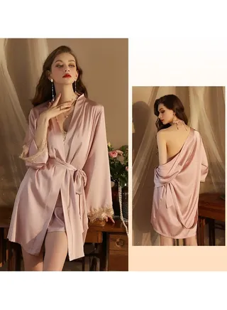 Women Cardigan Bathrobe 