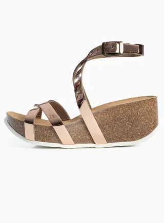 Asteria Pink Wedge Sandals 