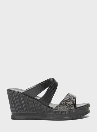 Multi Strap High Heel Wedge Sandals