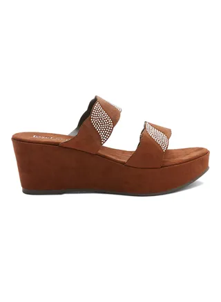 Formal Wedge Sandals Brown 
