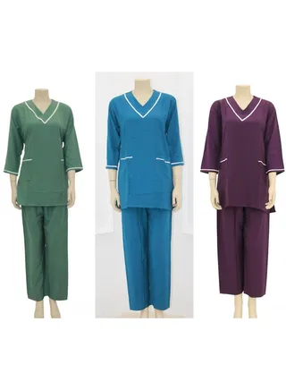 Housemaid Uniform Maid & Nanny Scrub Suit 3-piece set 