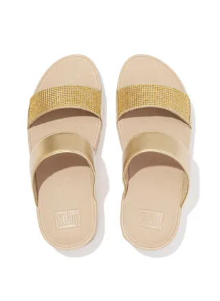 Ladies Lulu Crystal Embellished Slides - Platino EC4-675 40 
