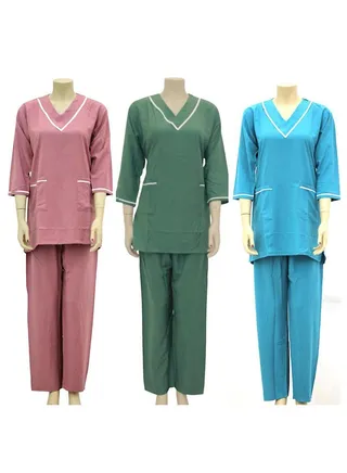 Housemaid Uniform Maid & Nanny Scrub Suit 3-piece set 
