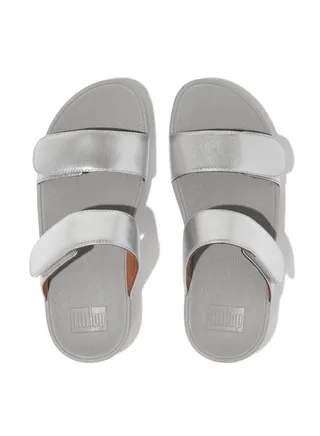 Fitflop Ladies Lulu Leather Slides FV6-011 Silver 