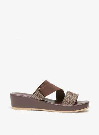 Women's Solid Slip-On Wedge Heel Sandals 