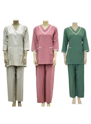 Housemaid Uniform Maid & Nanny Scrub Suit 3-piece set 