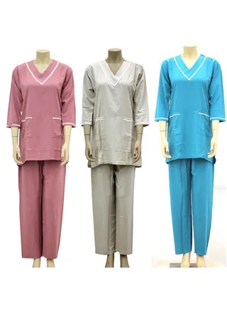 Housemaid Uniform Maid & Nanny Scrub Suit 3-piece set 