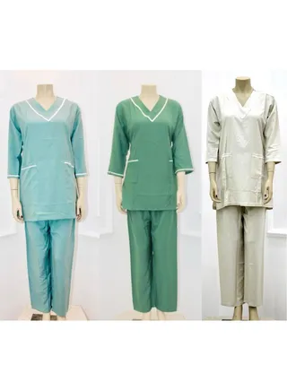 Housemaid Uniform Maid & Nanny Scrub Suit 3-piece set 
