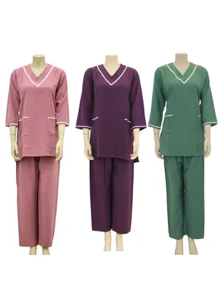 Housemaid Uniform Maid & Nanny Scrub Suit 3-piece set 