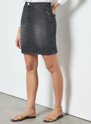 Denim Skirt Black 