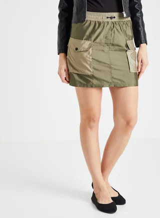 Dual Pocket Mini Skirt Green 