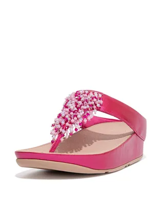 Ladies Rumba Beaded Toe-Post Sandals - Fuchsia Rose EY2-929 39 