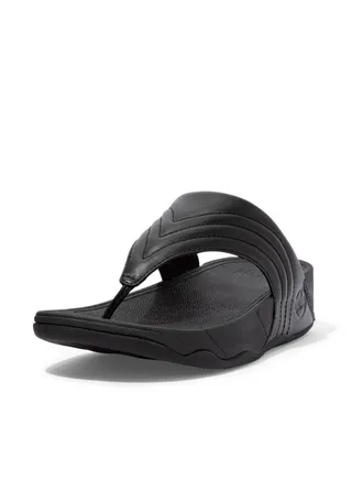 049-663 Fitflop Ladies Sandals Walkstar Leather Toepost DX5-090 Black 