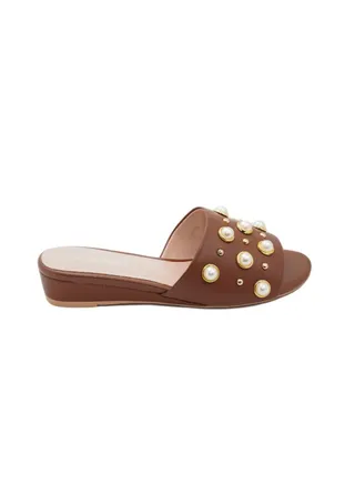 Formal Wedge Sandal Brown 