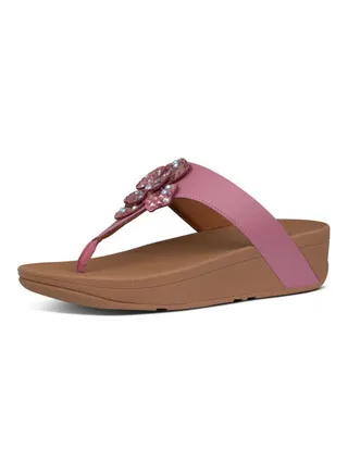 Lottie Corsage Open Toe Wedge Heel Sandals Pink 