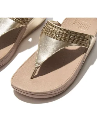 Fitflop Ladies Lulu Lazer Crystal Toe Post EU3-675 