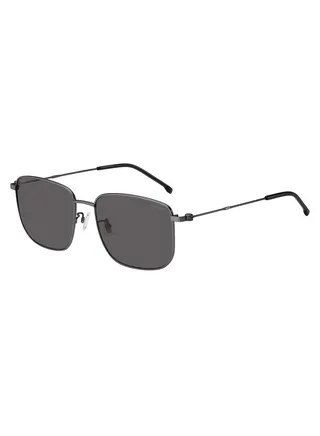 Men's Polarized Rectangular Sunglasses - Boss 1619/F/S Grey Millimeter - Lens Size: 58 Mm 