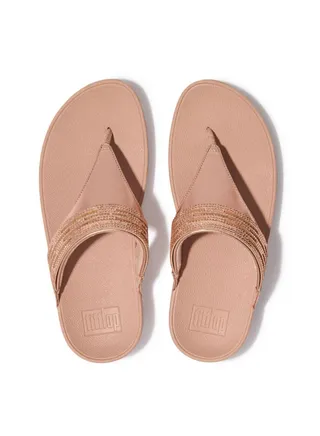 Fitflop Ladies Lulu Lazercrystal Toepost EU3-323 Rose Gold 