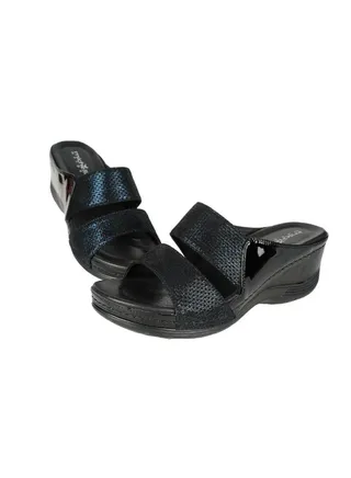 092-2700 Michelle Morgan Ladies Wedge Heel Sandals 2407-5 Blue 