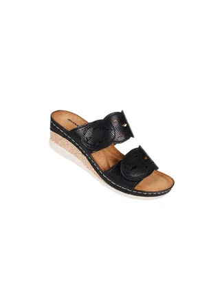 117-348 Romika Ladies Wedge Heel Sandals604 Black 