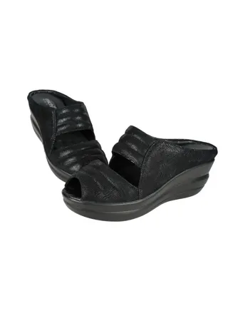 092-2713 Michelle Morgan Ladies Wedge Heel Sandals 19009-40 Black 
