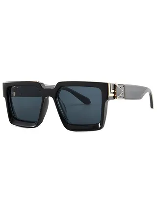 Square Oversized Sunglasses Women Men Thick Frame Rectangle Sun Glasses Stylish Eyeglasses Vintage Lightweight UV400 Protection for Shopping Outdoor Sport Hiking Fishing 
