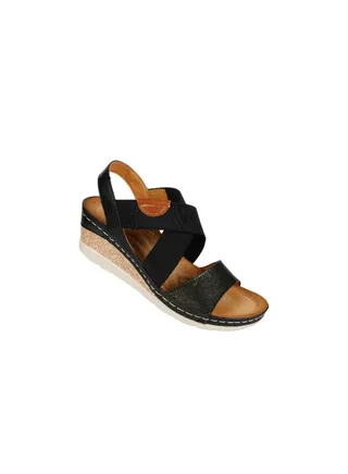 117-354 Romika Ladies Wedge Heel Sandals601 Black 