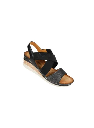 117-355 Romika Ladies Wedge Heel Sandals601 Platin 