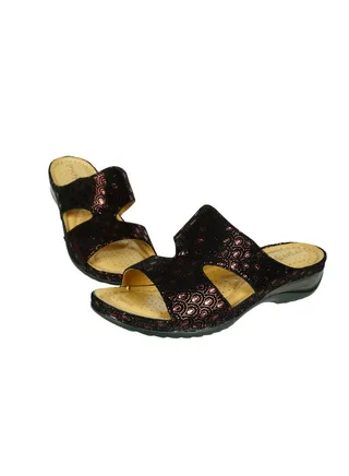 092-2706 Michelle Morgan Ladies Wedge Heel Sandals 88909-19 Bordo 