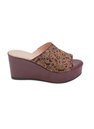 Formal Wedge Sandal Dark Brown 