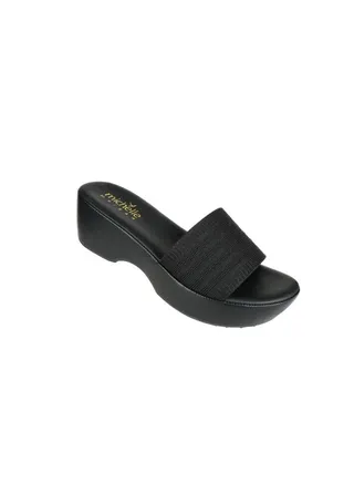 092-2745 Michelle Morgan Ladies Wedge Heel Sandals 214RJL17 Black 