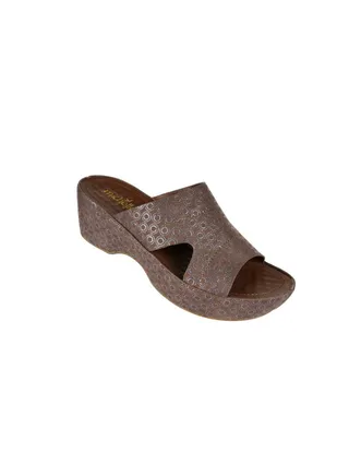 092-2766 Michelle Morgan Ladies Wedge Heel Sandals 314RJ959 Taupe 