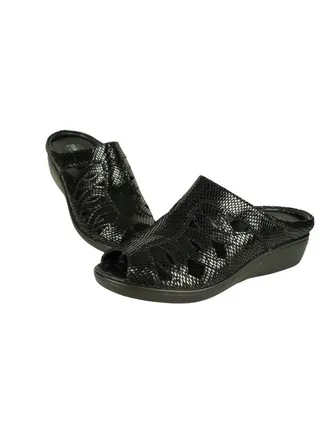 092-2722 Michelle Morgan Ladies Wedge Heel Sandals 2418-2 Black 