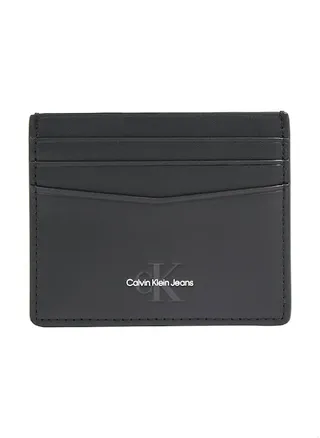 Men's Leather Monogram Soft Cardholder - Leather, Black 