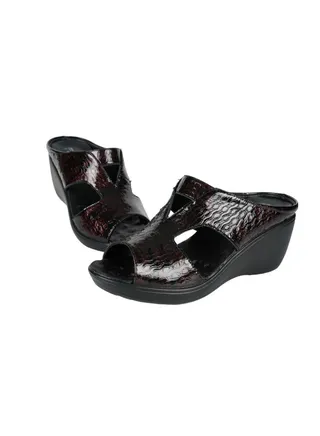 092-2733 Michelle Morgan Ladies Wedge Heel Sandals 20926-10 Bordo 