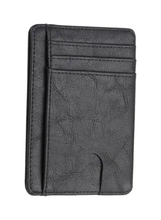 RFID Leather Card Holder Black 