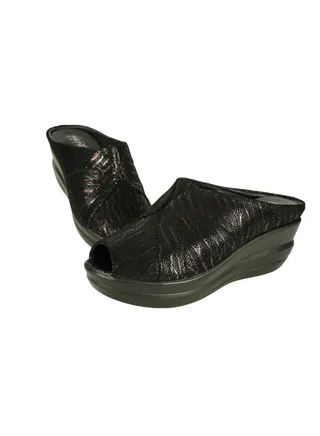 092-2719 Michelle Morgan Ladies Wedge Heel Sandals 19009-42 Black 
